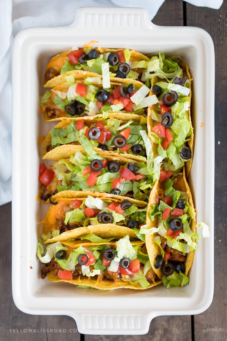 Ground Turkey and Black Bean Baked Tacos are a healthy dinner option