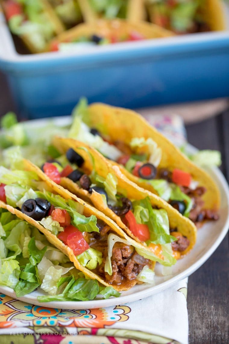 Ground Turkey and Black Bean Baked Tacos are crispy and delicious