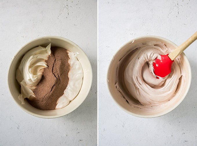 Bowl with ingredients for Hot chocolate dip.