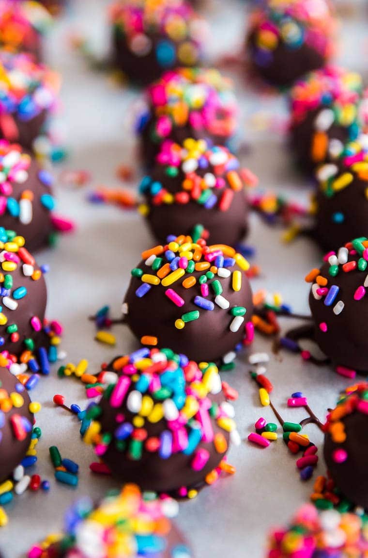 Monster Cookie Dough Truffles are so tasty and don't have any eggs in them!