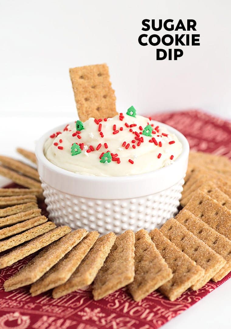 Sugar Cookie Dip - easy Christmas dessert, just add cookies or graham crackers!