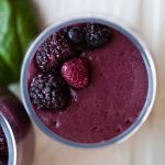 A close up of a purple Superfood Smoothie