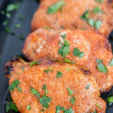 A close up of Baked Pork Chops