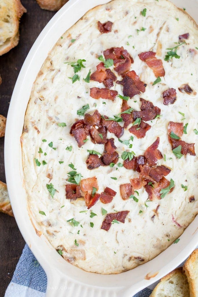 Hot Onion Dip with Bacon