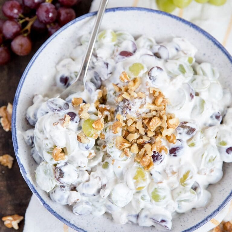 Creamy Grape Salad with Walnuts | Cool and Refreshing Side Dish