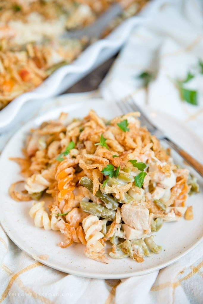 French Onion Chicken Casserole with Green Beans (No Cream Soup!)