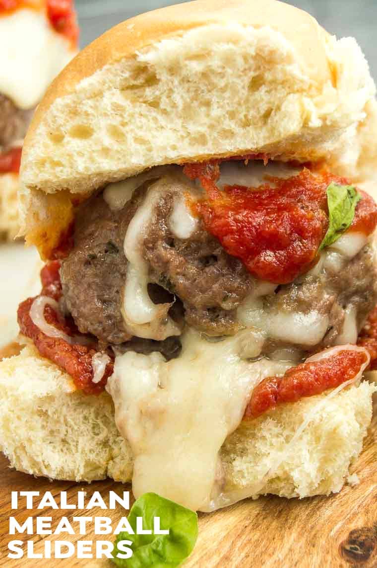 A close up of a Meatball Slider
