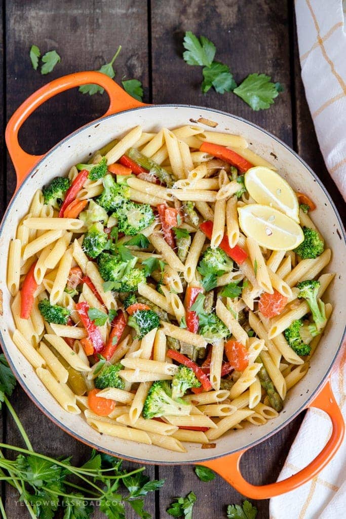 Penne Pasta Primavera | Easy Meal Prep | Weeknight dinner