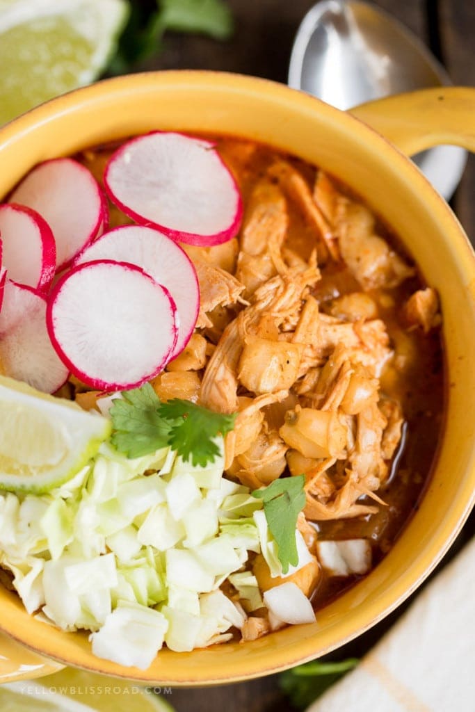 Easy Chicken Pozole Rojo Soup