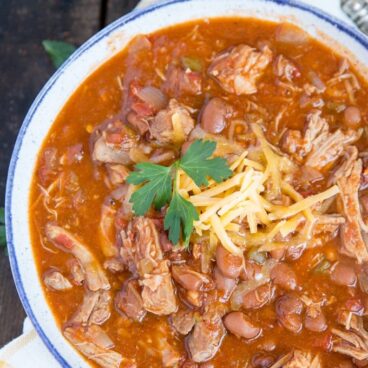 A bowl of Pulled Pork Chili