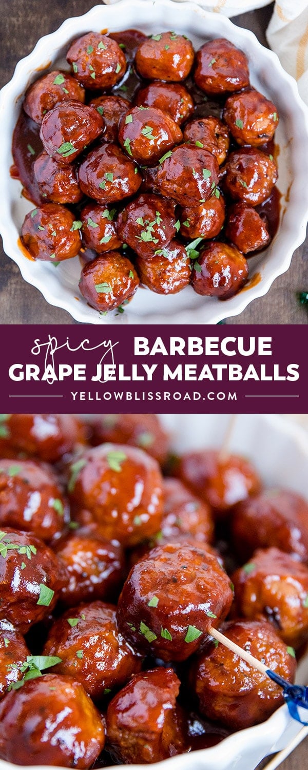 Spicy Barbecue Grape Jelly Meatballs Appetizer or Dinner
