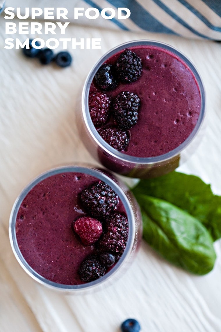 Jump-start your day with this Super Food Berry Smoothie! Full of vitamins, fiber, and antioxidants, it's nutrition at its best!