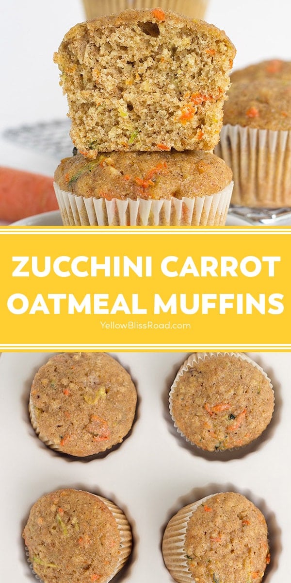 Zucchini-Karotten-Haferflocken-Muffins mit Vollkorn und goldenen ...