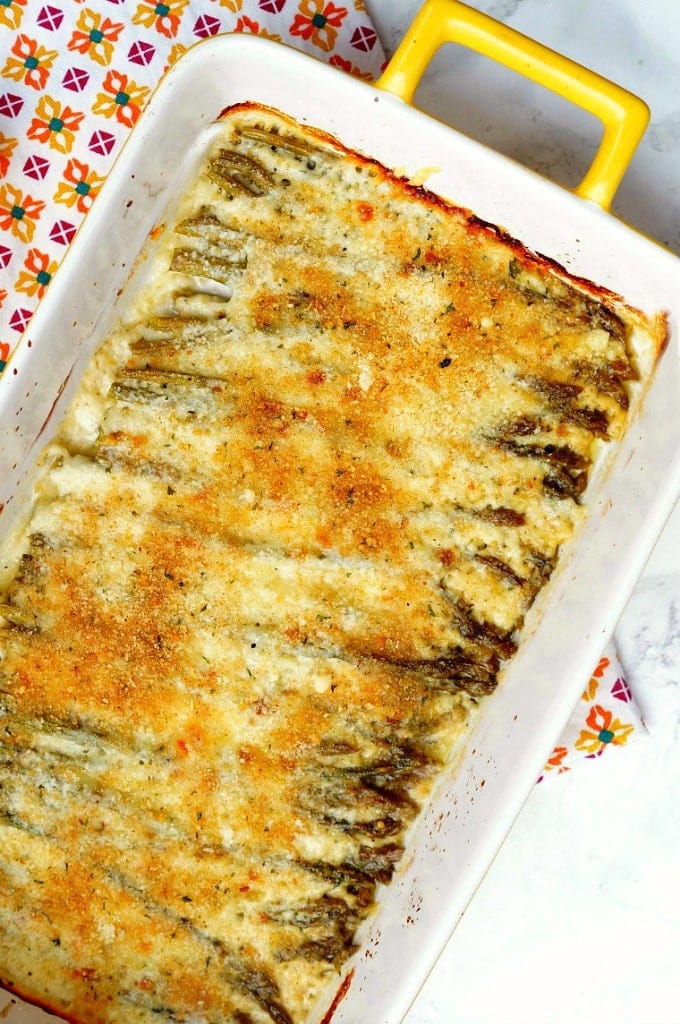 A close up of Asparagus Gratin