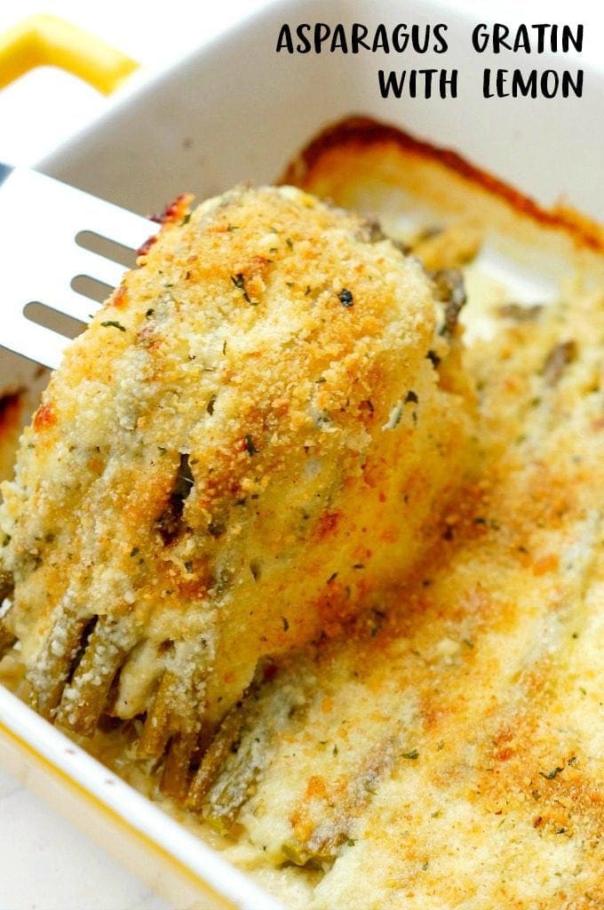 A close up of Asparagus Gratin