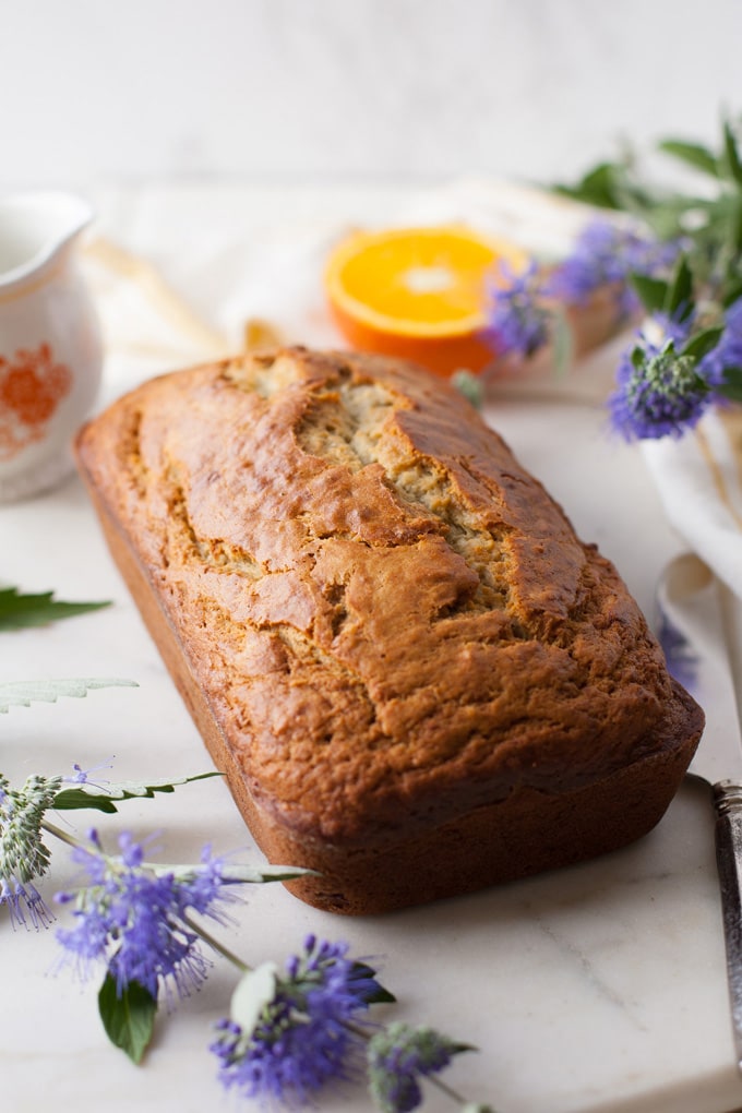 A loaf of banana coconut bread