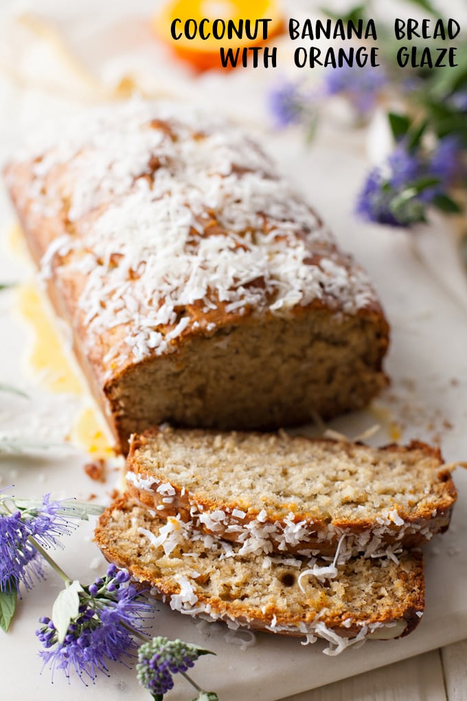 A loaf of banana coconut bread