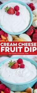 Social media image of cream cheese fruit dip