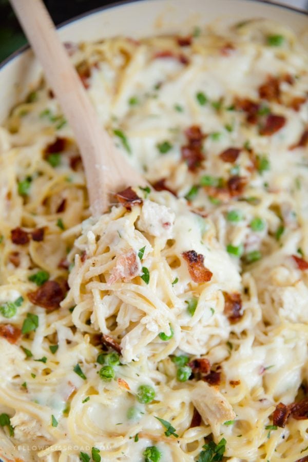 Creamy Chicken Spaghetti with Bacon