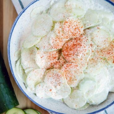A bowl of Cucumber Salad