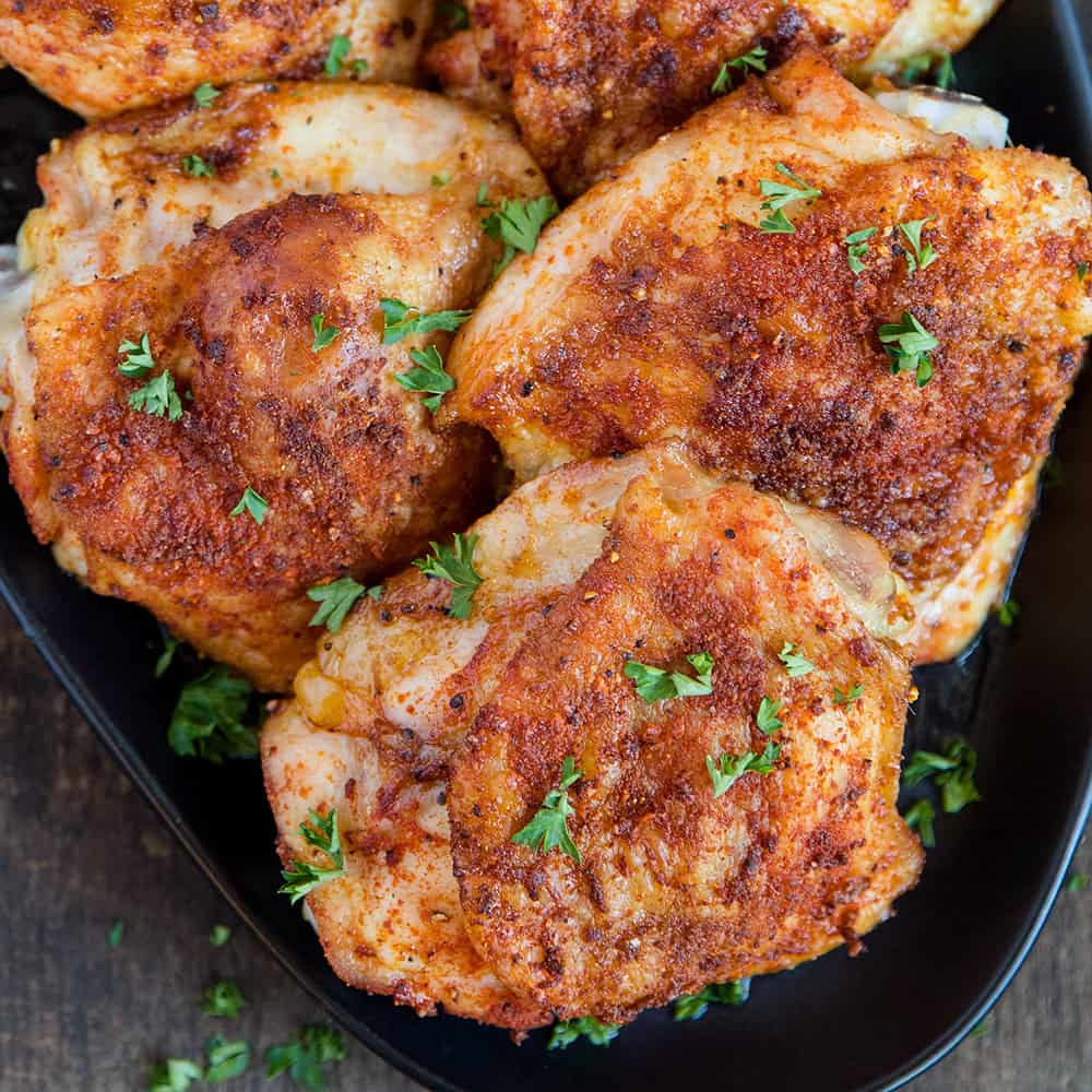 Easy Crispy Baked Chicken Thighs | Yellow Bliss Road