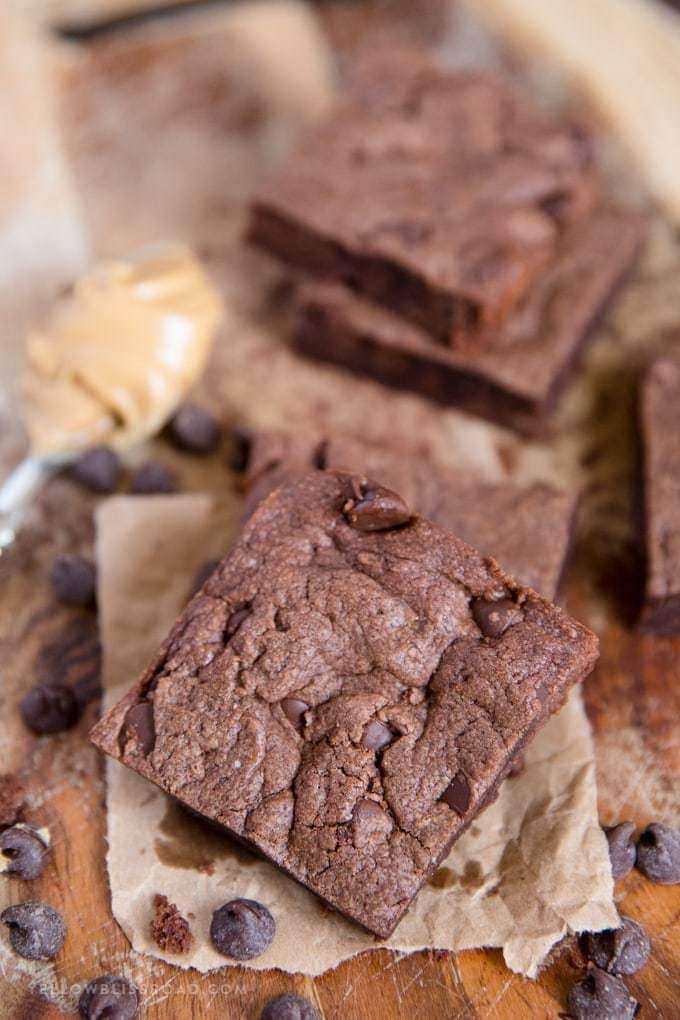 My Easy Chocolate Peanut Butter Cake Mix Brownies are intensely chocolaty, chewy and an incredibly decadent dessert. 