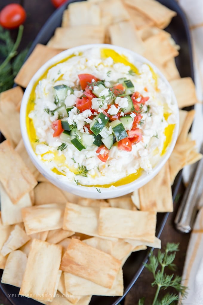 Whipped Feta Dip with Feta Cheese and Greek yogurt