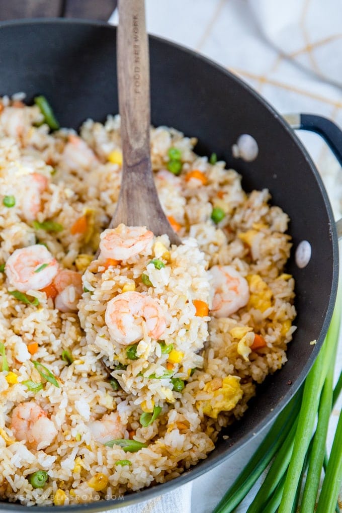 Shrimp Fried Rice in a large skillet