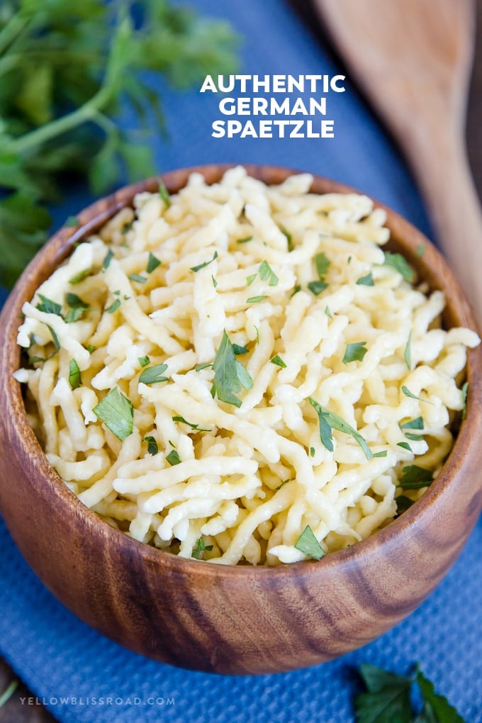 homemade german spaetzle - dumplings that are boiled - german side dish