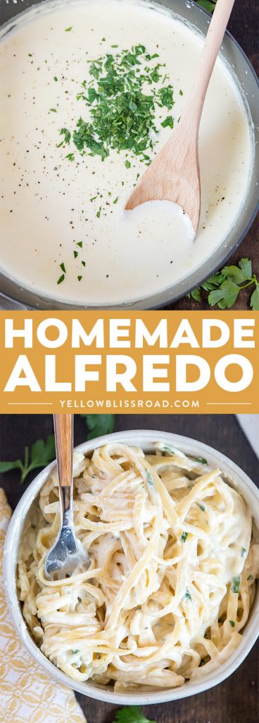 Creamy Homemade Alfredo Sauce | YellowBlissRoad.com

