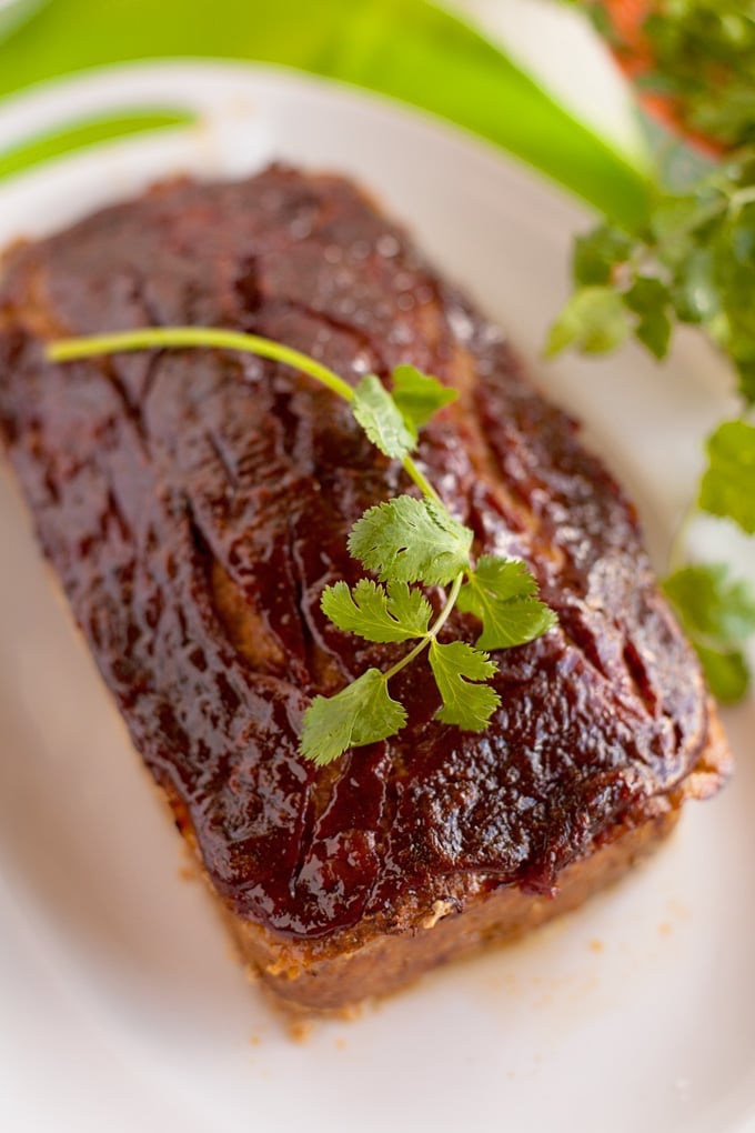 Mexican Meatloaf with a sweet and spicy sauce.