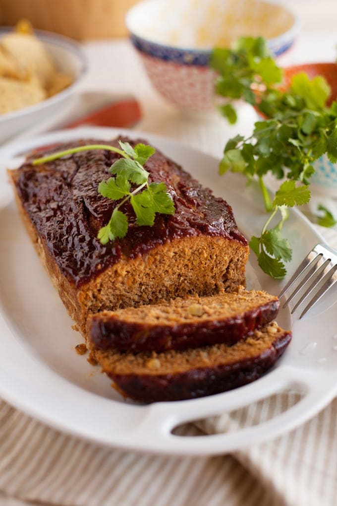 This Mexican Meatloaf made with ground turkey and chorizo is covered with a sweet and spicy sauce your whole family will love!