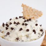 A cup of Cannoli Dip with chocolate chips