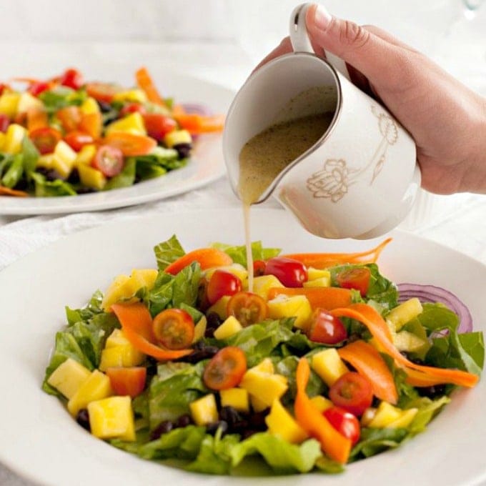 A bowl of Black Bean and Mango Salad