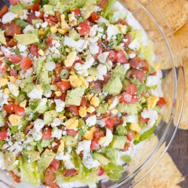 A bowl of Cobb salad dip