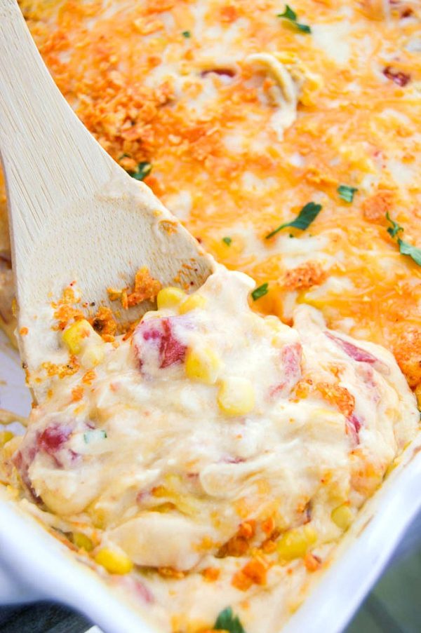Creamy Cheesy Dorito Chicken Casserole