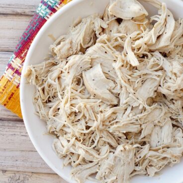 moist shredded chicken made in a pressure cooker