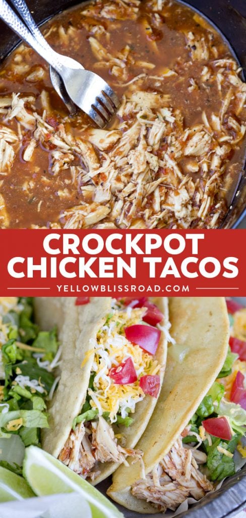 Crockpot Chicken Tacos (Slow Cooker Chicken Tacos Recipe)