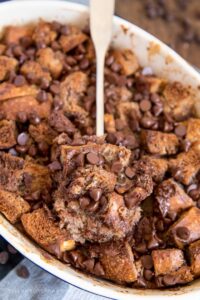 A close up of Chocolate Bread Pudding