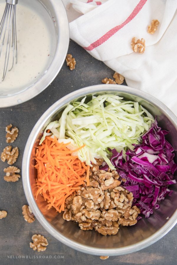 Creamy Walnut Coleslaw Recipe with Tangy Coleslaw Dressing