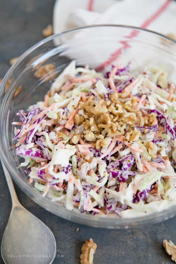 Creamy Walnut Coleslaw Recipe with Tangy Coleslaw Dressing