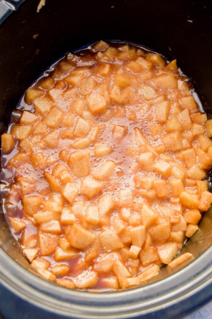 Slow Cooker Apple Pie Filling in a crock pot