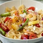 A bowl of Shrimp Pasta Salad