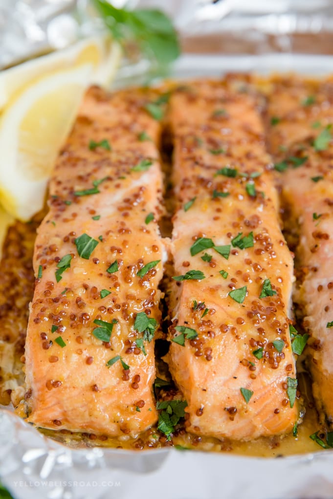 honey mustard glazed baked salmon recipe