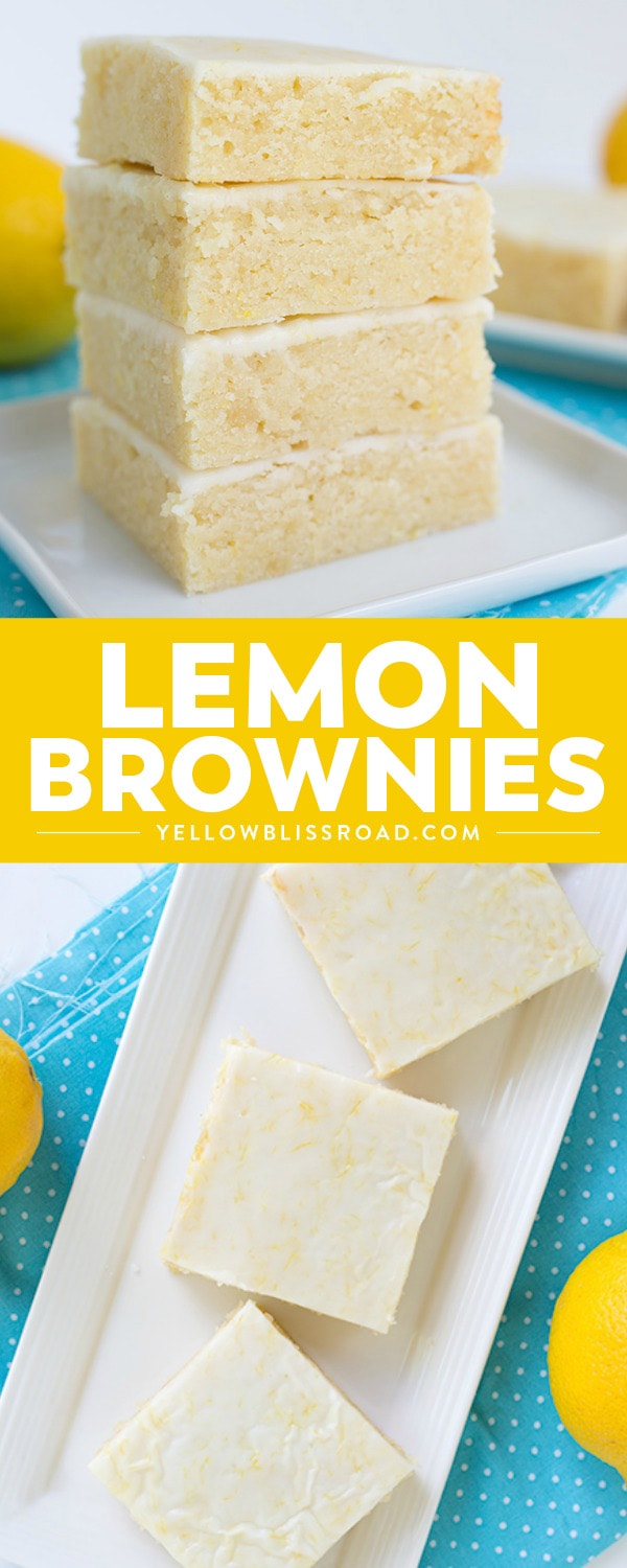 Sweet and tangy Lemon Brownies are the perfect bar for summer! They're super easy to make and the fresh lemon keeps the bars tasting so light. For an extra pop of flavor, add a lemon glaze to the top!