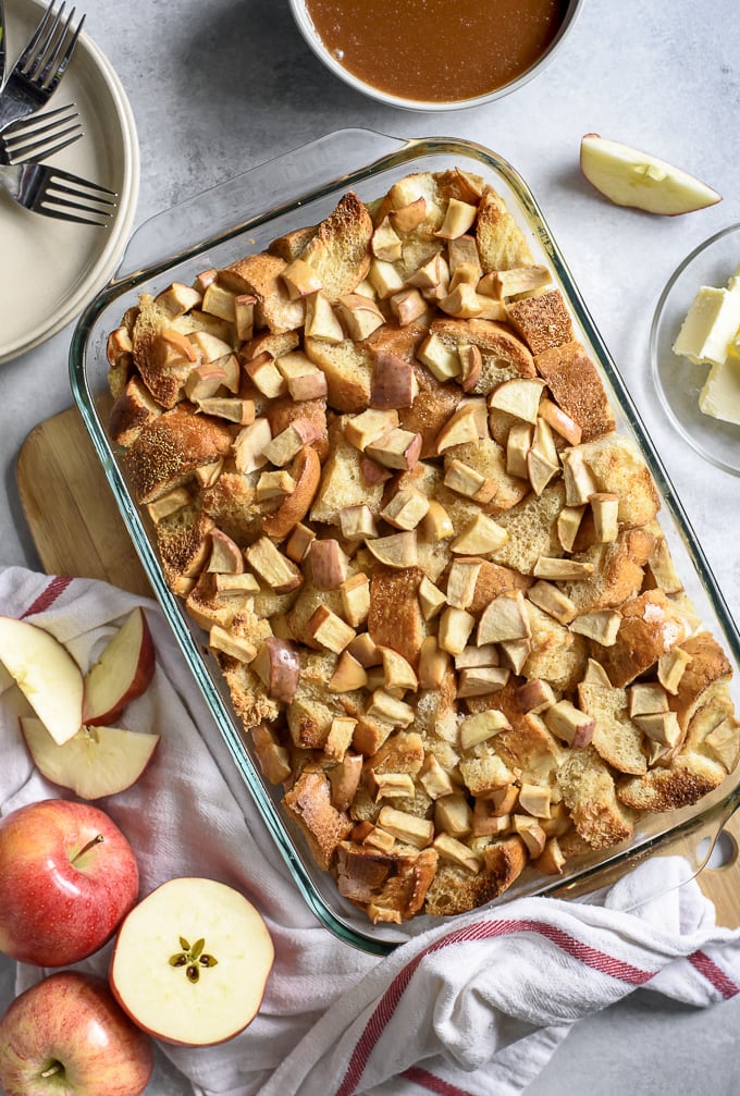 Overnight Caramel Apple French Toast Casserole