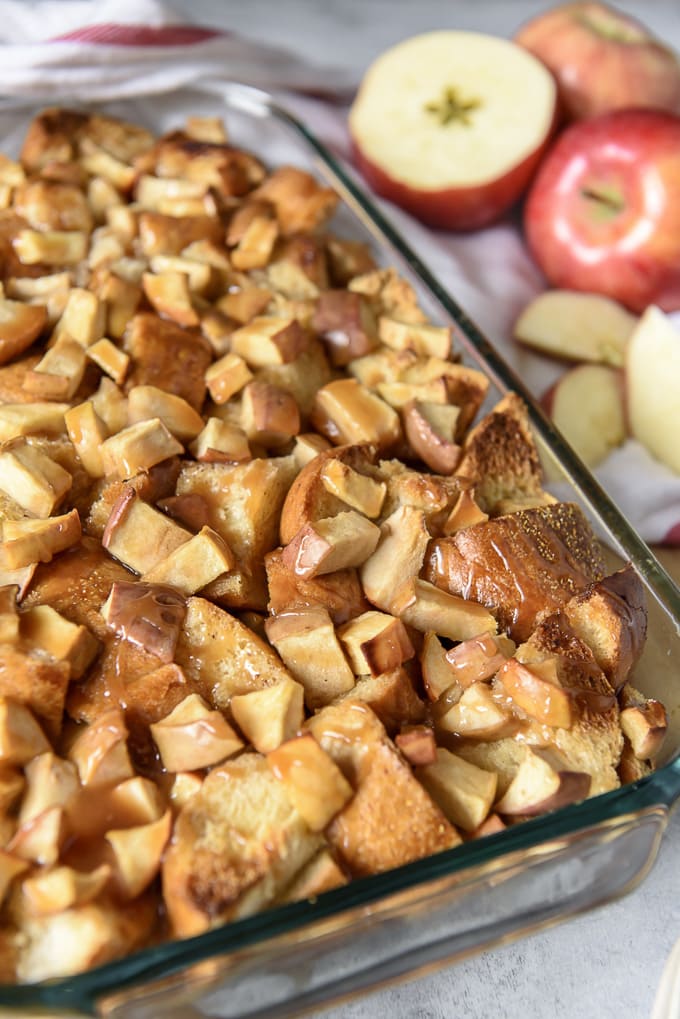 Overnight Caramel Apple French Toast Casserole