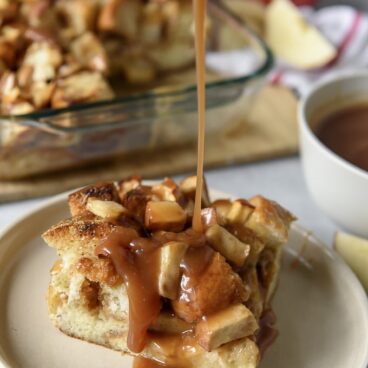 Overnight Caramel Apple French Toast Casserole