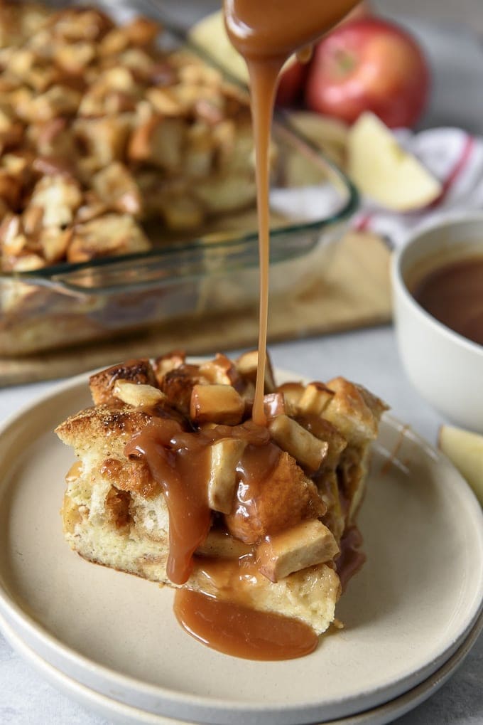 Overnight Caramel Apple French Toast Casserole