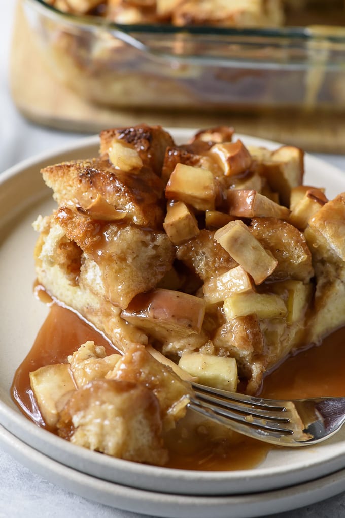 Overnight Caramel Apple French Toast Casserole